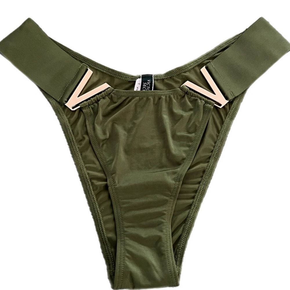 Victoria’s Secret Very Sexy Satiny Bombshell Brazilian Slip metallic V panty M
